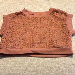 Women's Textured Crop Top - Rust